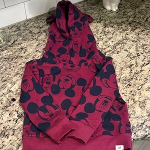 GAP Burgundy and Black Mickey Hoodie